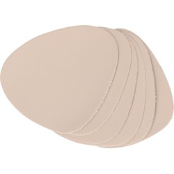 Zeller Glazenonderzetters - 6x stuks - Lederlook Creme - 10x12cm - Kunstleer - Glazenonderzetters