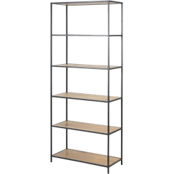 Vic houten staande boekenkast naturel - 77 x 185 cm