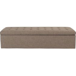 Houten opbergbank met stoffen bekleding Taupe Vatican