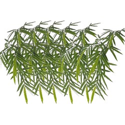 6x Groene Bamboe kunstplanten hangende tak 82 cm UV bestendig - Kunstplanten