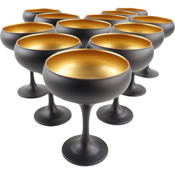 OTIX Champagnecoupe - Coupe Glazen - Set van 12 - Cocktailglazen - 250ml - Zwart - ONYX