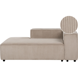 Beliani APRICA - Chaise longue-Bruin-Corduroy