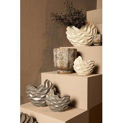 PTMD Bloempot Kaylagh - 25x10x22 cm - Keramiek - Creme