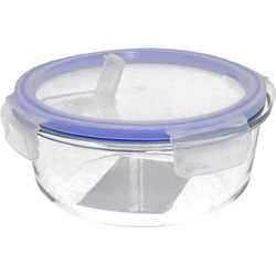 1x Voedsel bewaarbakje van borosilicaatglas 970 ml oven/magnetron bestendig - Vershoudbakjes