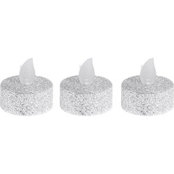 Ambiance Light Waxinelichtjes - LED - 6 stuks - zilverkleurig - LED kaarsen