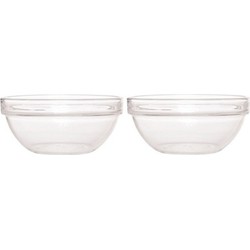 8x Salade serveerschaaltjes glas 12 cm - Saladeschalen