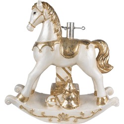 Clayre & Eef Kerstboom Standaard Hobbelpaard 6x19x64 cm Beige Kunststof
