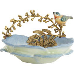 Light&living Schaal 26,5x20x14 cm BIRD licht blauw+brons