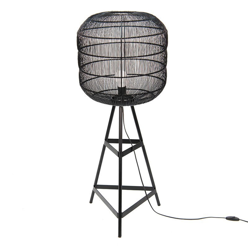 Clayre & Eef Vloerlamp Ø 39x100 cm Zwart IJzer - 