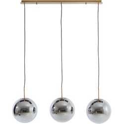 Light & Living - Hanglamp 3L 120x30x30 cm MEDINA glas smoke+goud