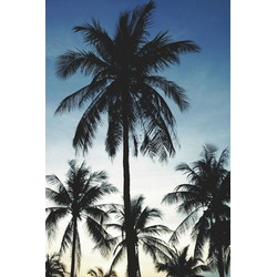 ESTAhome fotobehang palmbomen blauw. zwart en beige