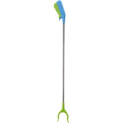 8x Afval/vuilnis grijpers voor kinderen 77 cm groen/blauw - Afvalgrijpers