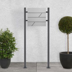 ML-Design brievenbus met krantenvak, lichtgrijs, 37x11x37 cm, gemaakt van roestvrij staal