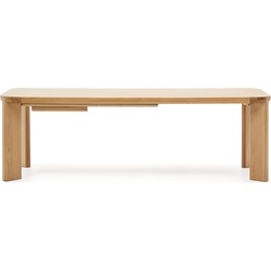 Kave Home - Uitschuifbare tafel Jondal van FSC 100% massief eikenhout en -fineer 240 (320) x 100 cm