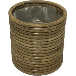Pot Rond Streep Grey - 14x14 cm - Van der Leeden