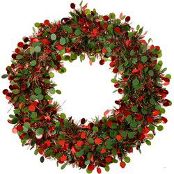 Clayre & Eef Kerstkrans Rood Kunststof