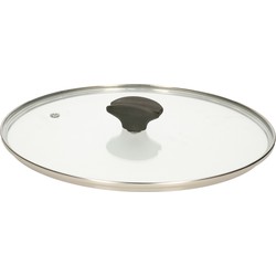 5Five universele pannendeksel voor pannen van 28 cm - glas - stoomgaatje - D29 x H6 cm - Pannendeksels