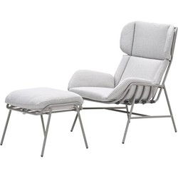 Livorno relax fauteuil inclusief voetenbank -  taupe - valley sand