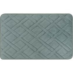 QUVIO Badmat met ruit patroon, 50x80cm - Grijs