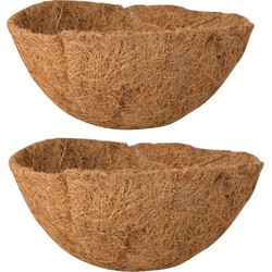 2x stuks voorgevormde inlegvellen kokos voor hanging basket 25 cm - kokosinleggers - Plantenbakken