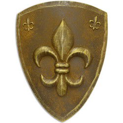 ijzeren muurbevestiging schild met fleur de lis - zilver (rx-367)