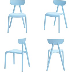 Kinderstoel - Stoelen - Set van 2 - Milieuvriendelijk - Blauw - 36x58x40 cm