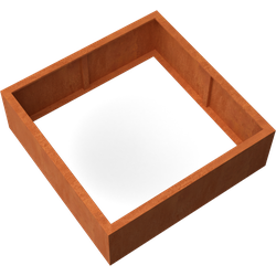 Artesa Rechthoekige plantenbak cortenstaal L120 x B120 x H40 cm zonder bodem