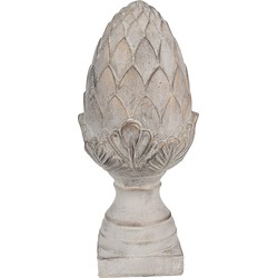 Clayre & Eef Decoratie Beeld Dennenappel Ø 17x39 cm Grijs Steen