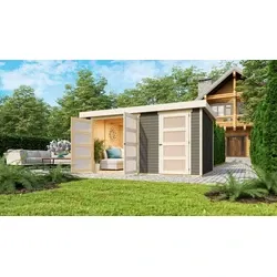 Karibu tuinhuis Mühlentrup 2 Grijs, 428 x 310 cm