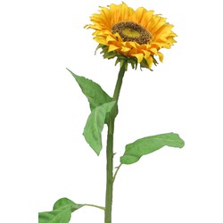 Bellatio Design Kunstbloem Zonnebloem Helianthus - 77 cm - losse steel - kunst zijdebloem - Kunstbloemen