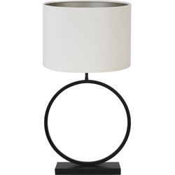 Tafellamp Liva/Velours - Zwart/Off white - Ø40x78,5cm