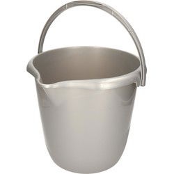 Hega Hogar schoonmaak/huishoud emmer - zilvergrijs - 10L - Dia 28 cm - Emmers