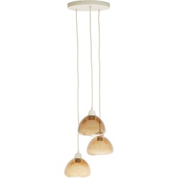 Light & Living - hanglamp - Bisho - bruin - glas - grote eettafellamp - E27 - 2982082