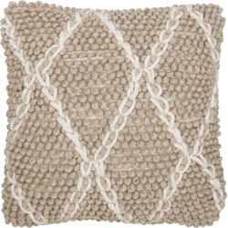 MUST Living Cushion Princess,45x45 cm, Beige/ Ivory, 100% wool