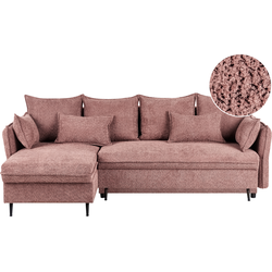 Beliani VILLIE - Hoekbank-Rood-Bouclé