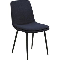 Eetkamerstoel - Donkerblauw - Stof - Zithoogte 48cm - Becky - Set van 4