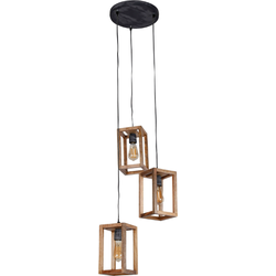 AnLi Style Hanglamp 3x houten frame getrapt