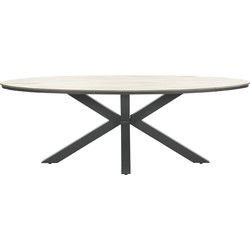 Edison tafel 200x115xH75 carbon black/ light teak polyw
