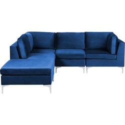 Beliani EVJA - Modulaire Sofa-Blauw-Fluweel