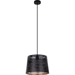 Industriële hanglamp Becca - L:35cm - E27 - Metaal - Zwart