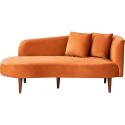 CHAUMONT - Chaise longue - Oranje - Rechtszijdig - Fluweel