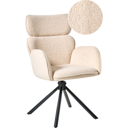 ALENE - Eetkamerstoel - Lichtbeige - Bouclé