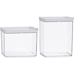 Gondol Plastics 4x stuks keuken voorraad potten/bakjes set met deksel 2.2 en 3.3 liter - Voorraadpot