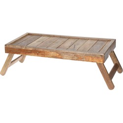 Bedtafel-ontbijt dienblad - mangohout - 74 x 31 x 21 cm - Dienbladen