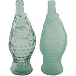 Bottle fish recycled glass diameter 12 x 30 cm C/2