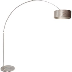 Stalen booglamp met zilveren lampenkap Steinhauer Sparkled Light Wit