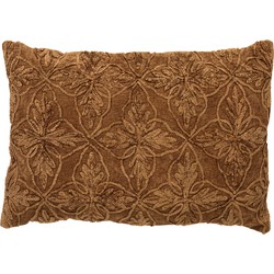 Dutch Decor AMAR - Kussenhoes 40x60 cm - 100% katoen - bloemen design - Tobacco Brown - bruin - Dutch Decor