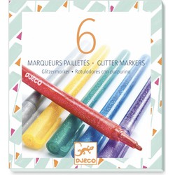 Djeco Djeco kleuren 6 glitter markers - sweet