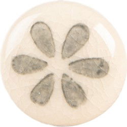 Clayre & Eef Deurknop Ø 3x3 cm Beige Grijs Keramiek