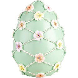 Clayre & Eef Decoratie Beeld Ei Ø 16x21 cm Groen Kunststof
